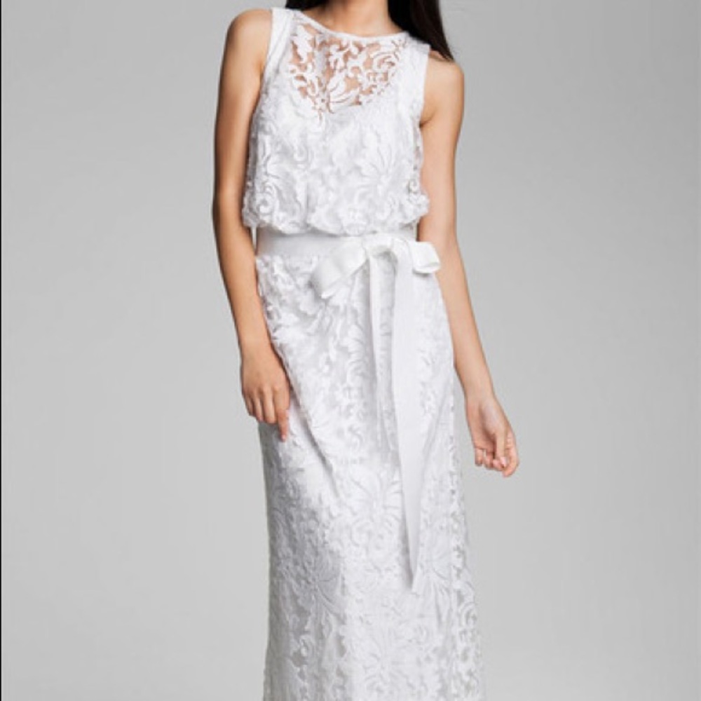 Tadashi Shoji blouson top wedding dress